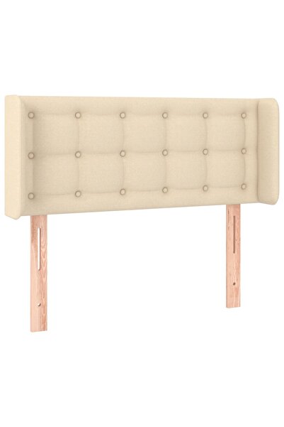 vidaxl Headboard with wings cream 103x16x78/88 cm textile