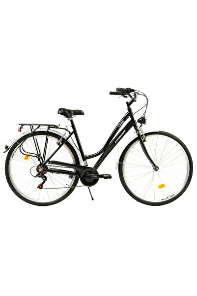 DHS City 28001 City Bike, 28 Inch Wheels, Size L, 6 Speeds, Black