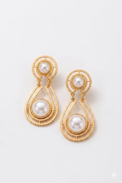 shoppy delight Golden grace pearl danglers
