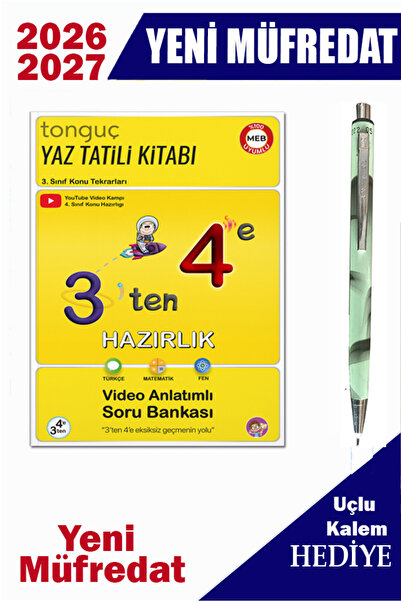 Tonguç Yayınları 3 ten 4 e hazırlık yaz tatili kitabı + Hediyeli