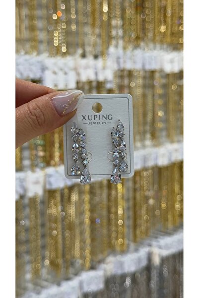 SU PERİSİ TAKI BİJUTERİ أقراط XUPING من الفضة المقاومة للصدأ مرصعة بالأحجار ا...