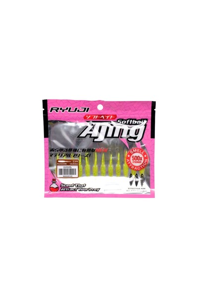 RYUJI Rock Worm 4 cm 12 Adet Kokulu Silikon Yem - Rainbow