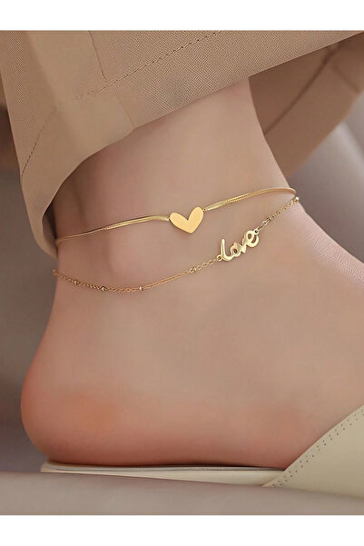 Generic High Quality Love Love Double Layer Titanium Steel Anklet Non-Fading ...