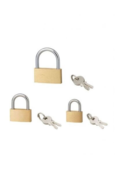 Serruprix Set de 3 lacăte cu cheie, BASIC, alamă: 20, 30, 40 mm