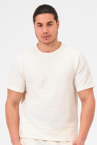 Hawaii Beach Tricou pentru bărbați, ecru, cu gât rotund, 100% bumbac, țesătur...