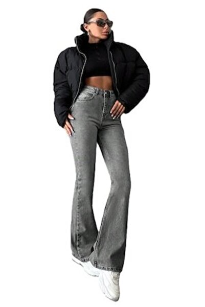 StreetWear Outlet OEM - Women's Flared Jeans, Washed Effect, With Slanted Poc...