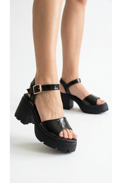 Limeo High Side Buckled Single Strip Open Front Straw Summer Women's Wedge So...