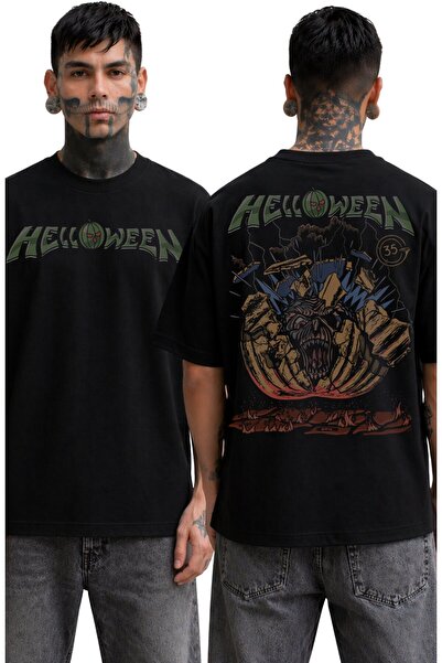 Fuddy Moda Unisex Helloween majica sa leđnim printom i okruglim izrezom, over...