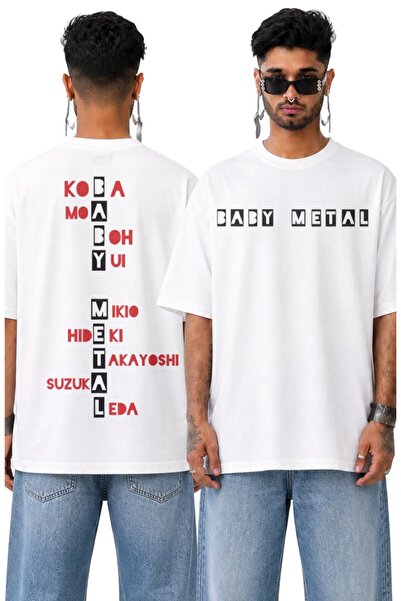 Fuddy Moda Tricou unisex cu imprimeu pe spate cu numele membrelor Babymetal, ...