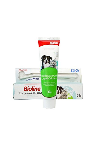 Bioline PASTA DE DINTI CU CALCIU PENTRU CAINI SI PISICI 50G