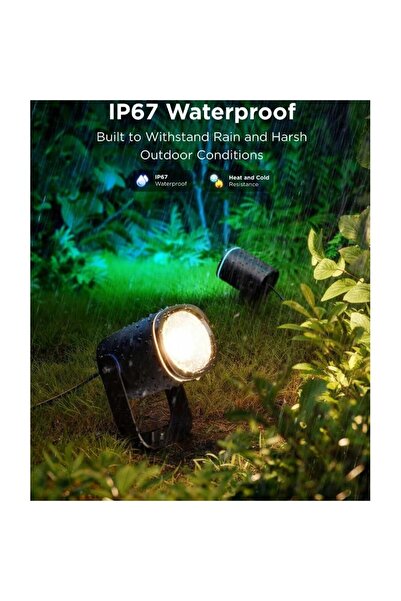 Govee H7093311 Outdoor LED Spotlights, 2-Pack, RGBIC, 16M Colors, IP67 Weathe...