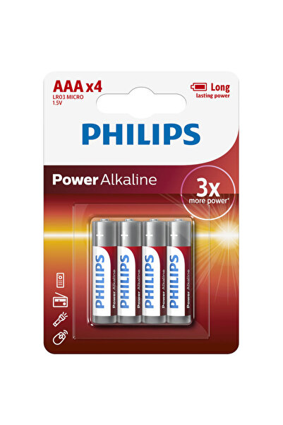 Philips LR03P4B/GRS Power Alkaline Αλκαλικές μπαταρίες υψηλής απόδοσης 4 τμχ AAA