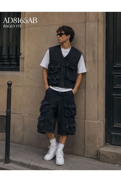 Urban Collection Black Denim suit with Pocketed Urbancollection