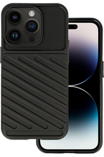 POWERTECH Θάντερ Μαύρη Θήκη Πλάτης Σιλικόνης (iPhone 14 Pro) Κωδικός: MOB-1833