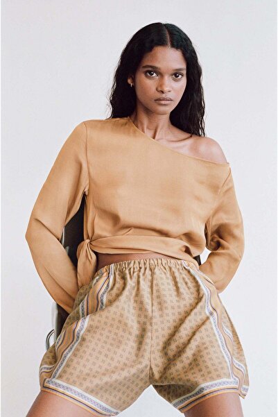 H&M One-shoulder tie-detail top