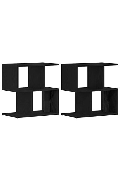 vidaxl Dulap de noapte 2 pcs Stejar Negru 50 x 30 x 51,5 cm
