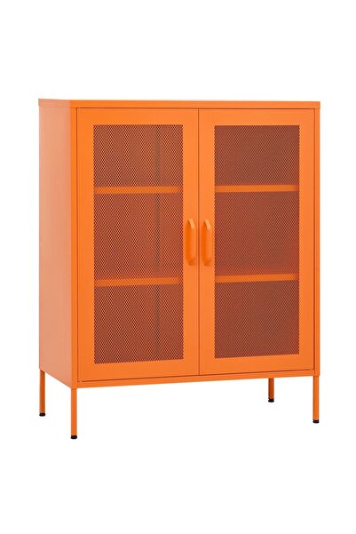 vidaxl Storage cabinet, orange, 80x35x101.5 cm, steel