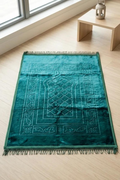 Bella Home Kalın Kaliteli Peluş Kadife Kaymaz Taban Seccade 80 cm x 120 cm - ...