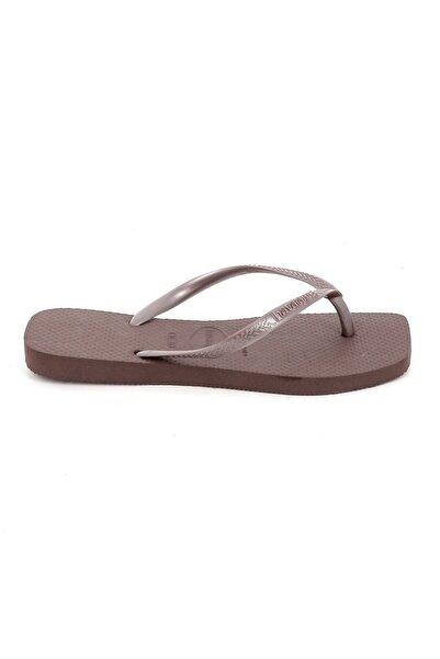 Havaianas Γυναικεία Σαγιονάρα Slim Square Logo Pop Up Χρώματος Καφέ 4148301-0727