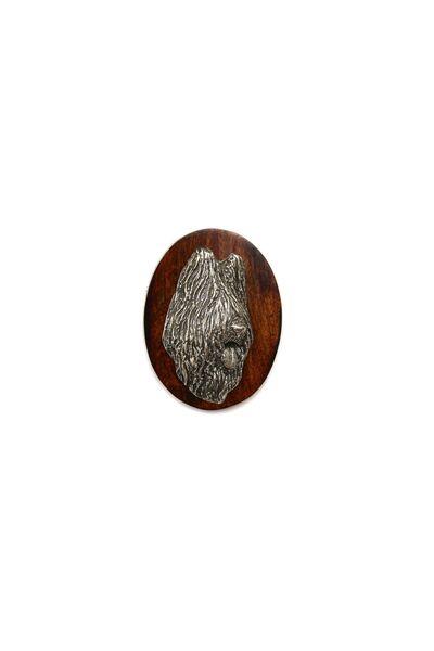 Art - Dog Briard, Berger de Brie II - Dog show brooch, starter number clip, d...