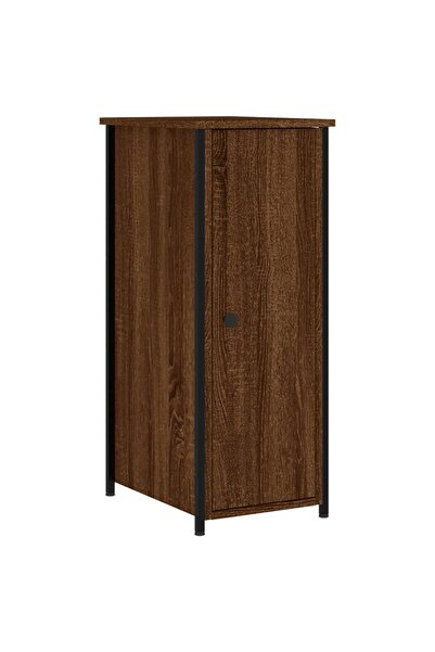 vidaxl Bedside table, brown oak, 32x42x80 cm, composite wood