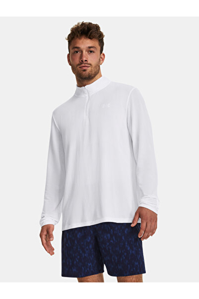 Under Armour Tričko UA SEAMLESS STRIDE 1/4 ZIP-WHT