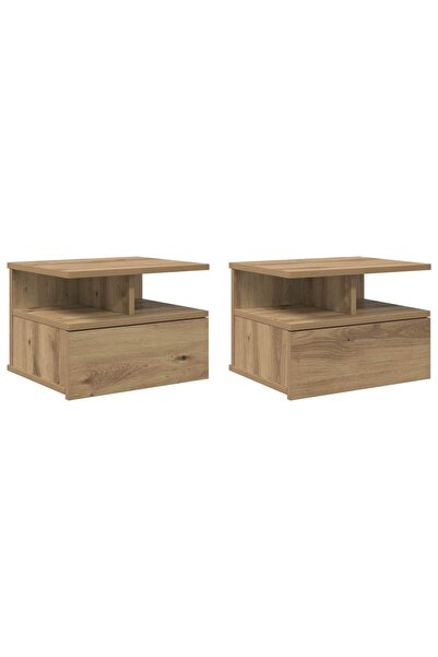 vidaxl Noptieră Suspendată 2 pcs Stejar Artizanal 40 x 31 x 28 cm