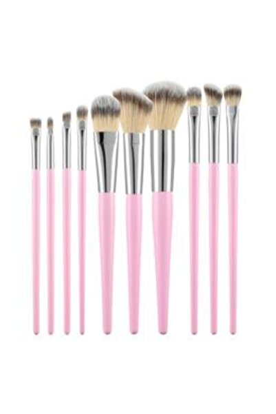 MIMO Set 10 Pensule Roz pentru Machiaj - Makeup Brush Pink, 10 buc