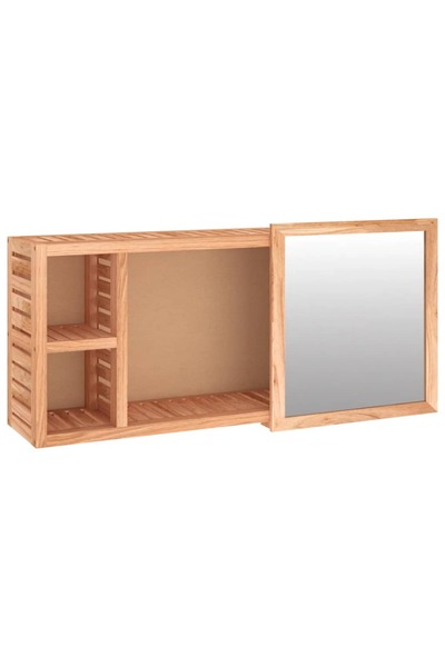 vidaxl Mirror cabinet, 80x17x34 cm, solid walnut wood