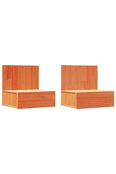 vidaxl Noptieră cu sertar 2 pcs Maroniu cerat 42 x 32,5 x 40 cm