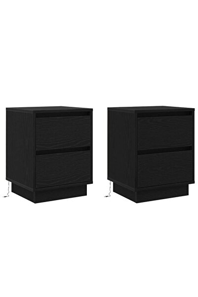 vidaxl Dulap de noapte Stejar Negru 39 x 34,5 x 50 cm Lemn compozit