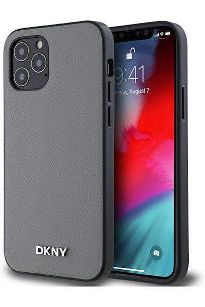 Dkny Λογότυπο Πίσω Κάλυψης Συνθετικό Δέρμα / Δέρμα Ασημί (iPhone 12 / 12 Pro)...