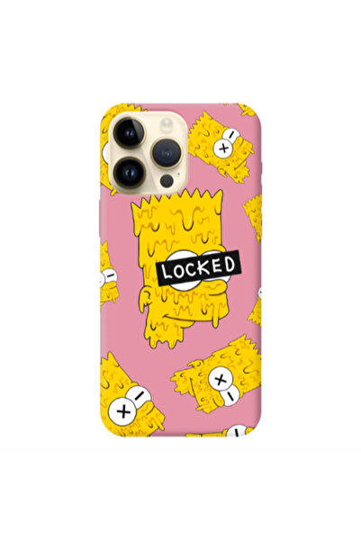 Other Apple iPhone 13 Pro Max Bart Simpson Pink Colored Silicone TPU Θήκη