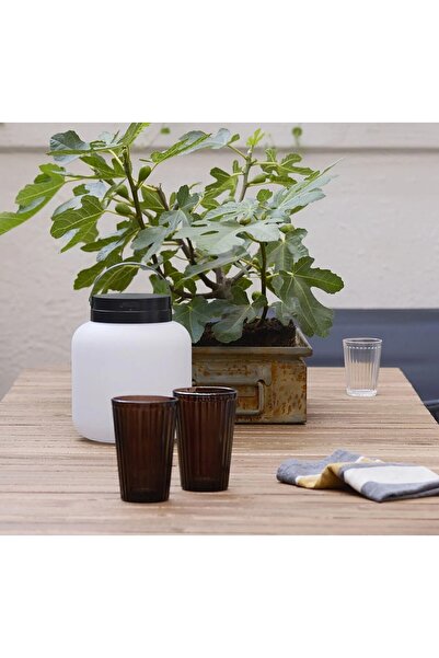 IKEA 2 Adet Çizgili Cam Bardak Yükseklik 13 Cm Su Meşrubat Bardağı Hacim 430 ...