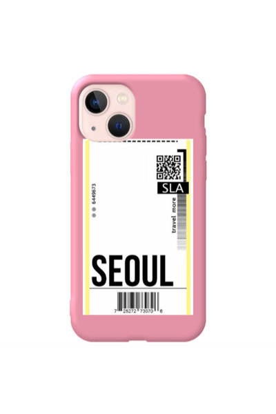 Other Apple iPhone 13 Seoul Travel More Pink Colored Silicone TPU Θήκη