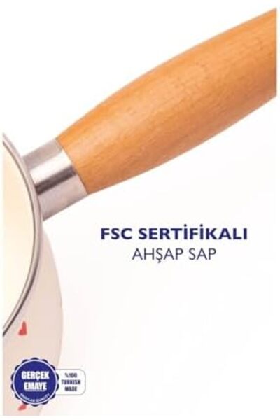 Yıldızan Tamgün Cupid Wooden Handle Heart Patterned Sauce Pan 16cm 1.3 Liter ...