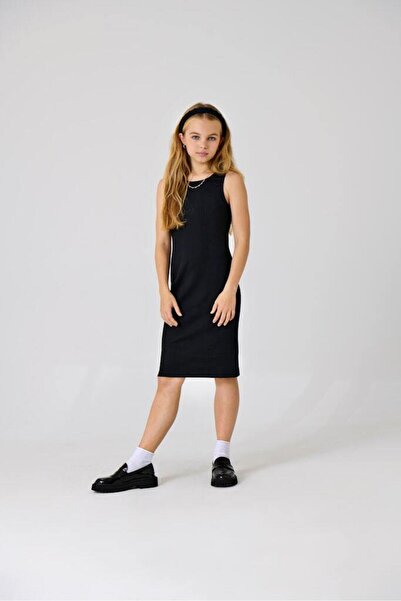 Kids Only ΠΑΙΔΙΚΟ ΦΟΡΕΜΑ ΑΜΑΝΙΚΟ RIB ΜΑΥΡΟ ΚΟΡΙΤΣΙ 15324397