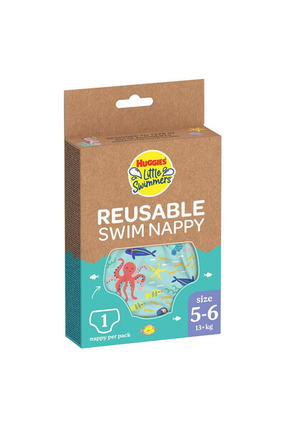 Huggies Scutec-chilotel pentru baie refolosibil, Huggies, nr 5-6, 13+ kg, 1 b...