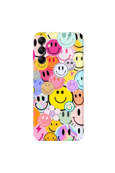 Other Samsung A24 Smiley Stickers Transparent Silicone TPU Θήκη