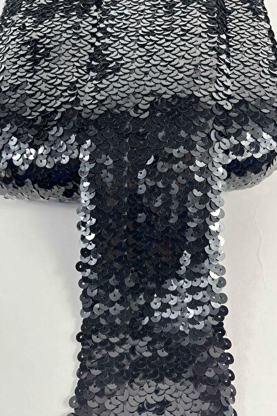 Hobigram Black Glitterexa Complete Sequin Lycra Ribbon 9 cm – Flexible Sequin...