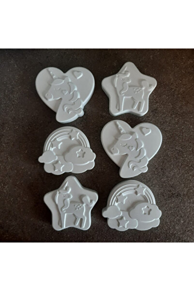 CREATIVITATEPLUS Set 6 figurine din ipsos Unicorni, 7x7cm
