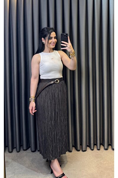 Nisam Belted Crinkled Skirt