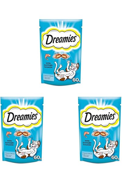 Dreamies Kedi Ödül Maması, Somonlu, 60 G (3 paketi)