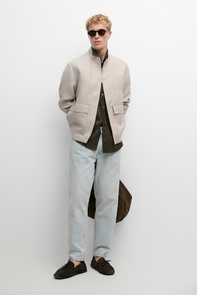 Massimo Dutti %100 Keten Cepli Total Look Ceket