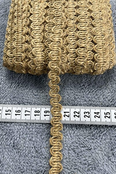 Hobigram Rustevia Spiral Hasır Şerit Kurdele – Doğal Jüt Dekoratif Örgü Süsleme 1 Metre