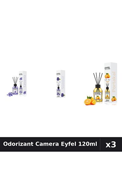 Eyfel Set 3 Odorizante Camera cu Betisoare - Lavanda, Zambile, Portocala 120ml