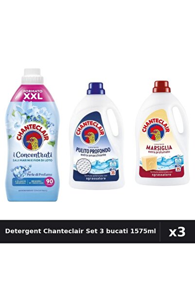 Chanteclair Set 3 Detergent Lichid Rufe 1575ml + Balsam 1800ml - Marsilia, Sa...