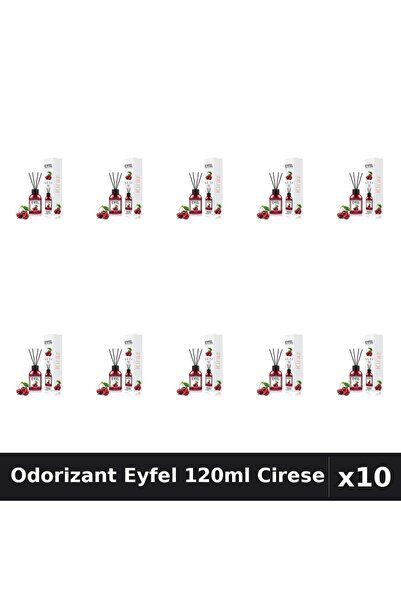 Eyfel Top Bottom Set of 10 Room Air Fresheners with Sticks - Cherry Aroma, In...