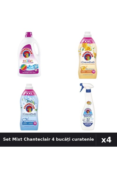 Chanteclair Set 4 Curatenie - Detergent 1575ml, 2x Balsam 1800ml, Degresant 6...