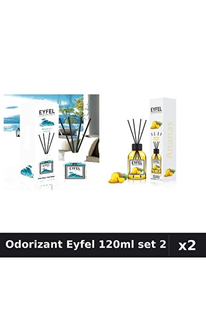 Eyfel Top Bottom Set of 2 Room Air Fresheners with Sticks 120ml - Ocean, Pine...
